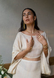 Yuna Shirt – Handwoven Raw Silk Crop Shirt